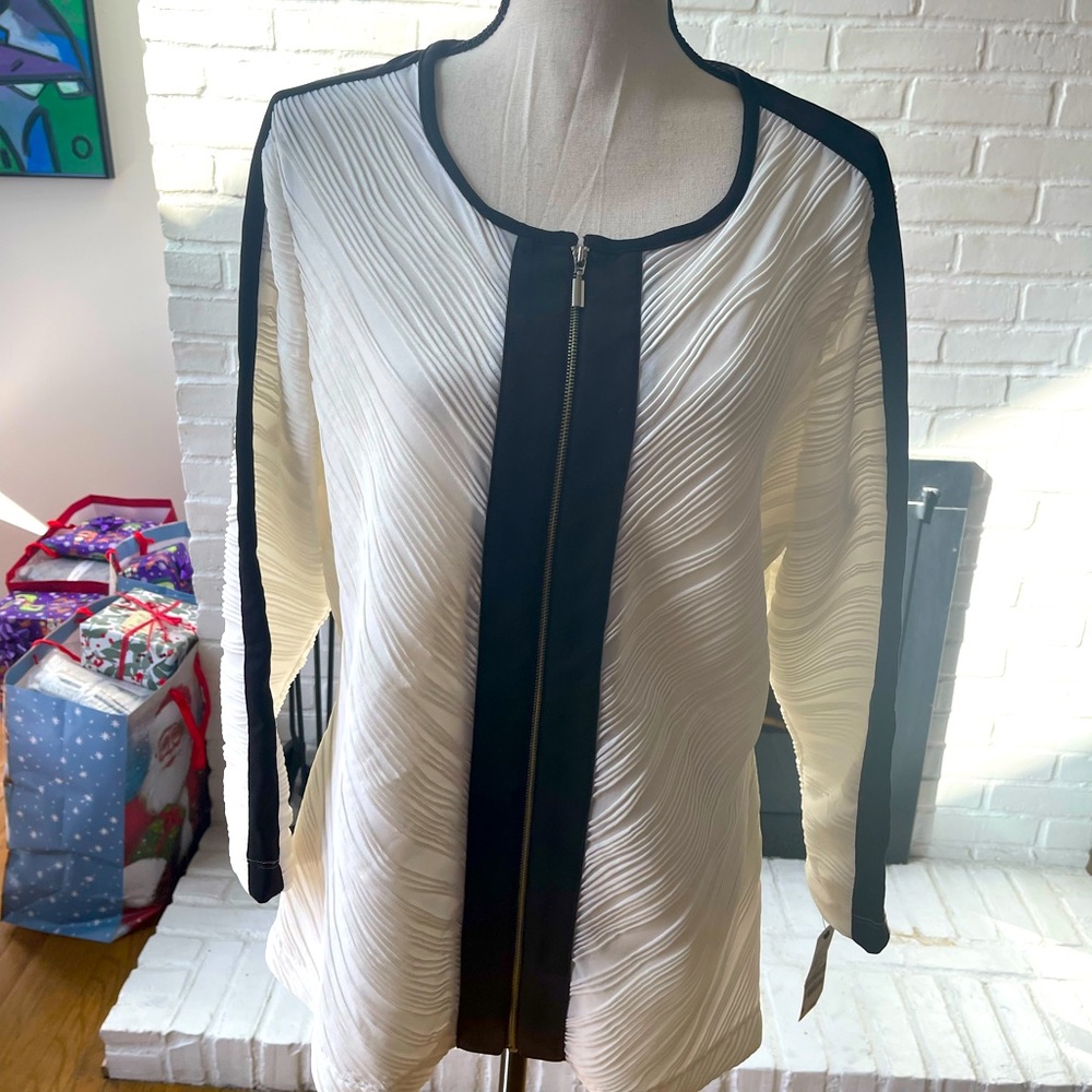 NWT $89 | Perfect Alfani Zip Up Top | Dress up or down | Gorgeous VTG | 1x